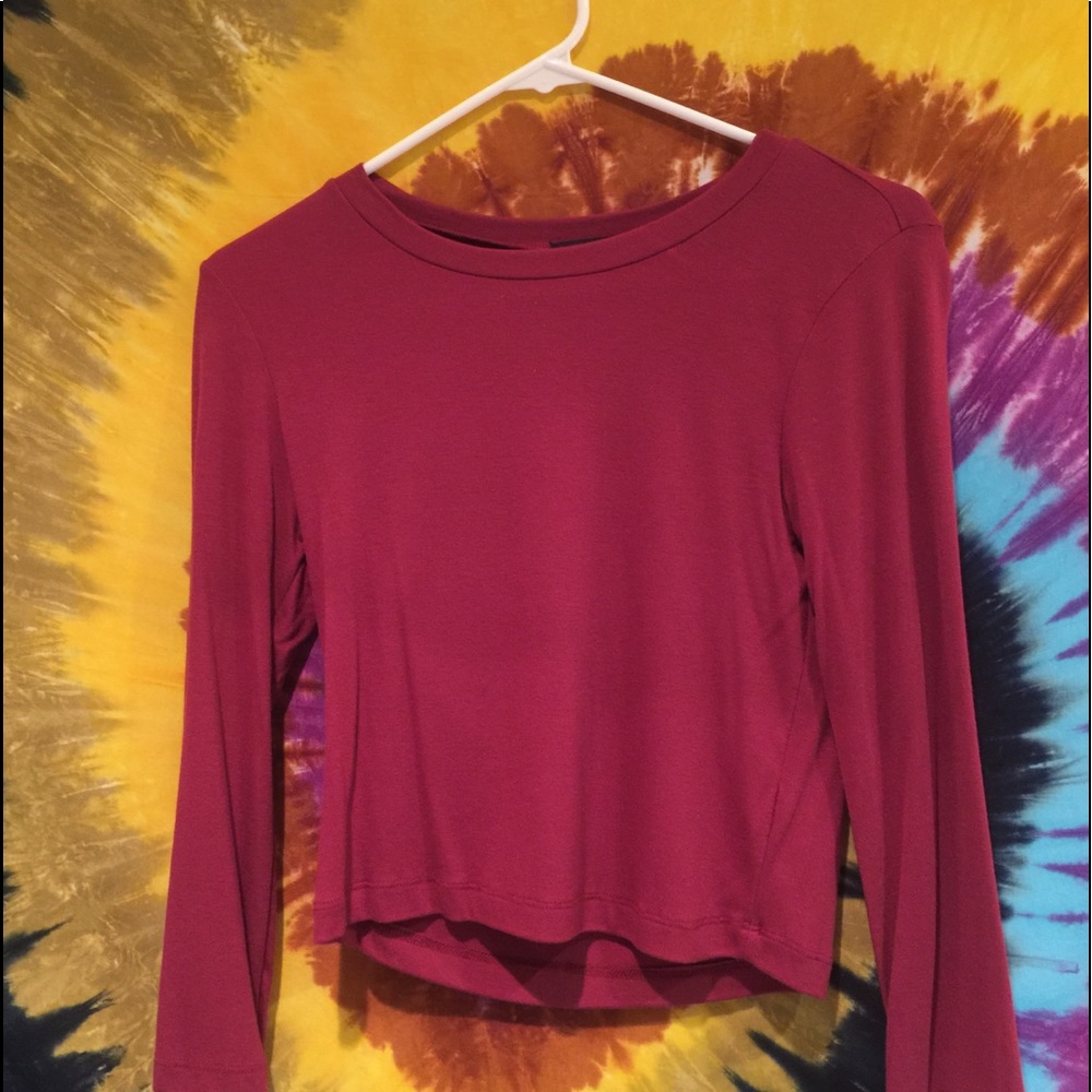 Forever 21 Long sleeve crop top magenta